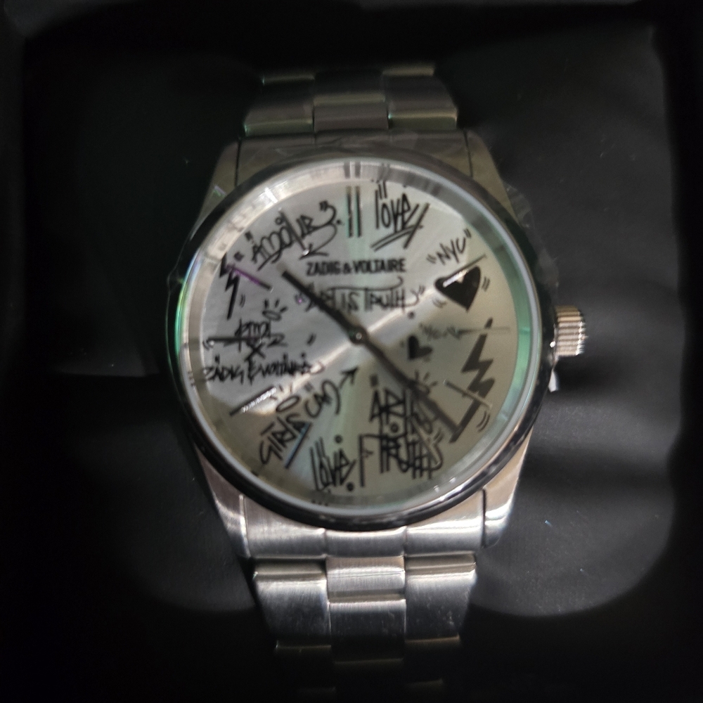 Zadig & Voltaire Silver Graffiti Watch